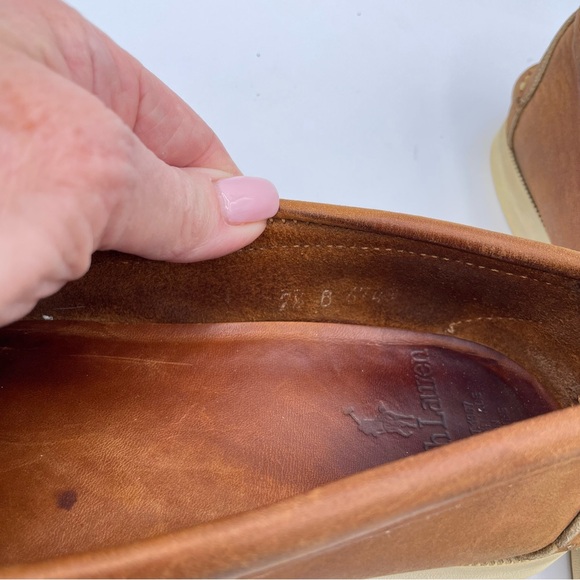 Ralph Lauren Equestrian Loafers 7 1/2 Tan/White - Picture 16 of 16